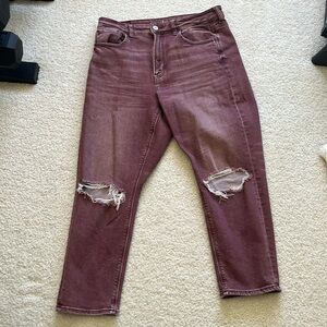 Distressed american eagle mom jean size 10 extra short